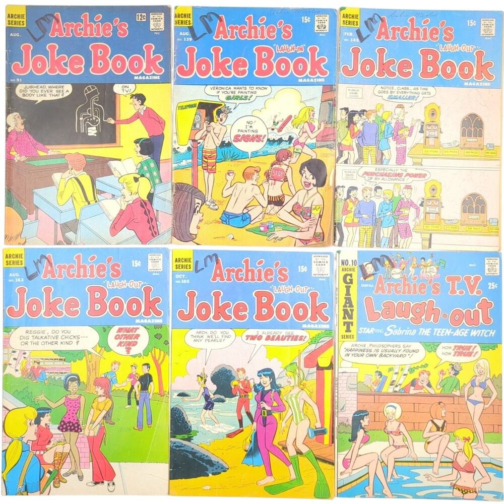 Archie Comics Lot of 6 Archie's Joke Book TV Laugh-Out Bronze Age